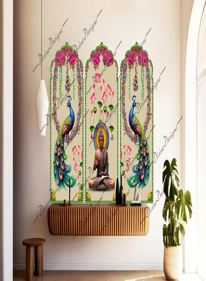 DivineDesigns ملصق حائط ذاتي اللصق من الفينيل PVC بتصميم غوتاما بوذا لتزيين المنزل/غرفة المعيشة (متعدد الألوان) من DivineDesigns - Image 3